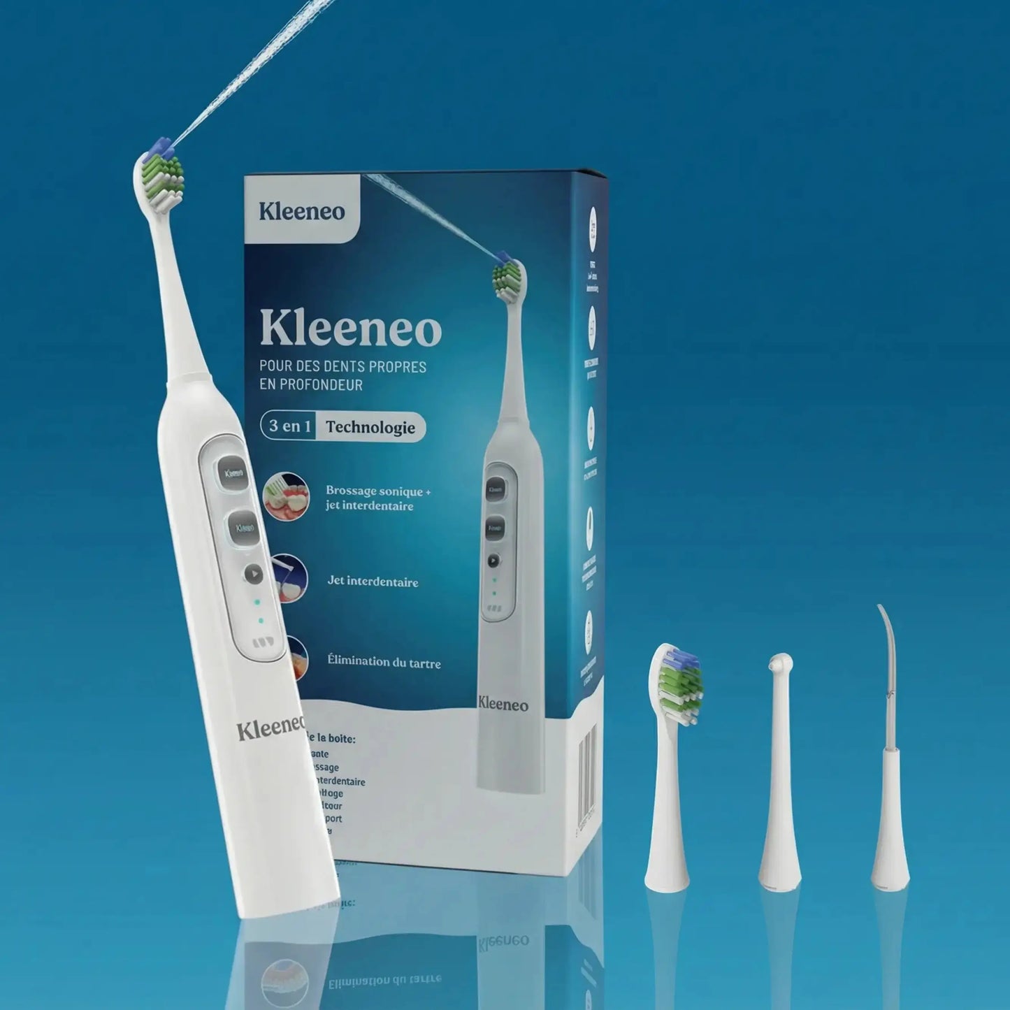Brosse à dents électrique 3-en-1 Kleeneo™